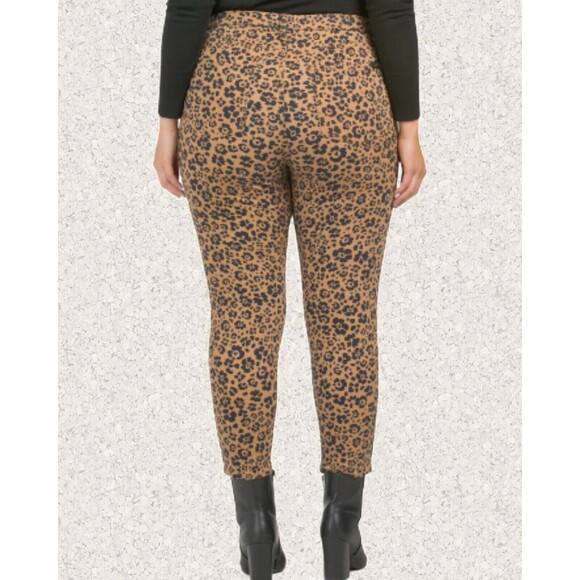 Jen7 By "7 for All Mankind" Leopard Print Plus Ankle Skinny Jeans Size 18 NEW - Picture 2 of 2